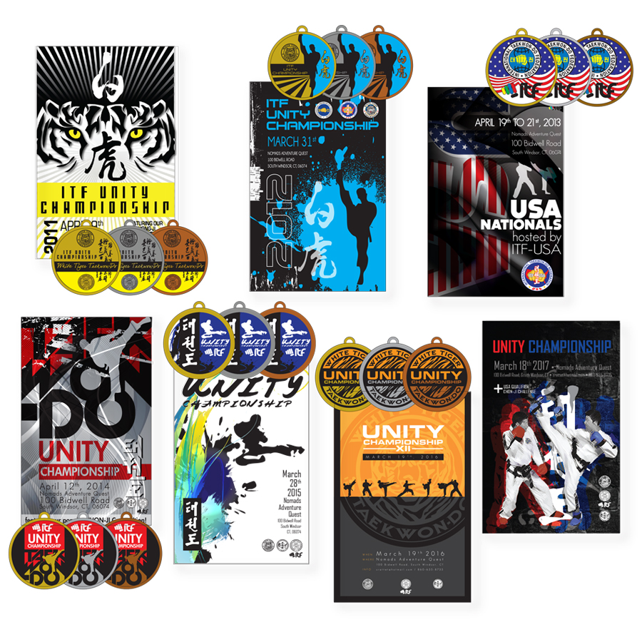Design of posters and medal for Taekwon-Do events